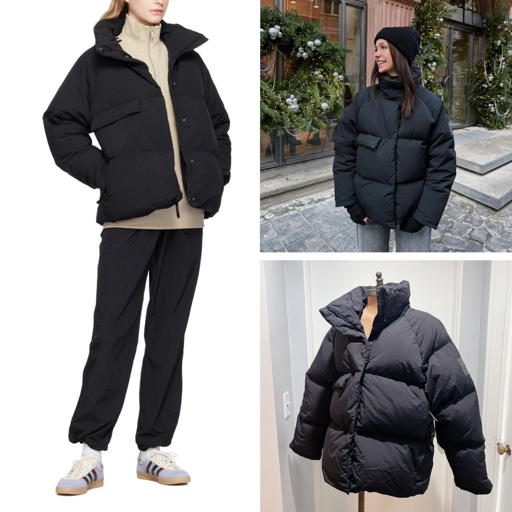 Adidas Women's Sportswear Big Baffle Down Jacket Black Size L * NEW